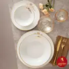 سرویس غذاخوری چینی زرین شهرزاد کوئین طلایی 6 نفره