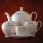 سایز قوری سرویس چینی 102پارچه کامل ایتالیا اف چینی زرین رومانا
