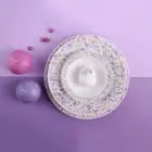 سرویس 6 نفره غذاخوری ولوت صورتی
