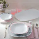 سرویس چینی 27 پارچه غذاخوری کواترو چینی زرین سلنا صورتی