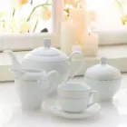 سرویس چینی زرین سپید صدف با آرایه موزون و کلاسیک