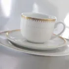 سرویس چای خوری 17 پارچه چینی زرین رویه آرایی ایتالیا اف طرح سپیدار