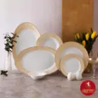 سرویس غذاخوری چینی زرین ایتالیا طرح گلدن رز 6 نفره