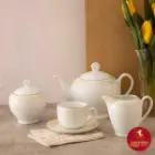سرویس غذاخوری چینی زرین ایتالیا طرح گلدن رز 12 نفره