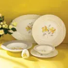 چینی زرین 6 نفره غذاخوری ایتالیا اف والنسیا زرد