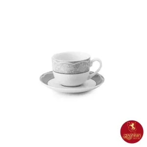 چینی زرین سرویس 12 پارچه قهوه خوری طرح ایزابل پلاتینی
