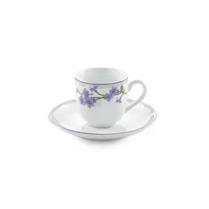 چینی زرین سرویس 12 پارچه قهوه خوری طرح یاس بنفش