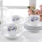 چینی زرین سرویس 12 پارچه قهوه خوری چینی زرین طرح یاس بنفش