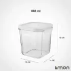 ظرف شیشه ای مربع دربدار 860 میلی لیتری لیمون