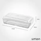 ظرف شیشه ای مستطیل دربدار لیمون 1.4 لیتر کد 2050