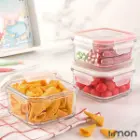 ظرف-شیشه-ای-مربع-دربدار-440-میلی-لیتری-لیمون