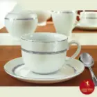 چینی زرین سرویس 12 پارچه قهوه خوری ایتالیا اف طرح هدیه پلاتینی