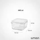 ابعاد-ظرف-شیشه-ای-مربع-دربدار-440-میلی-لیتری-لیمون