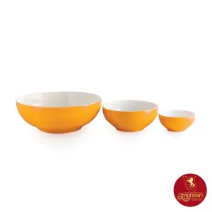سرویس پیاله چینی زرین طرح نارنج 13 پارچه