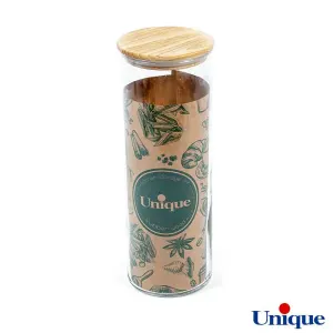 بانکه حبوبات شیشه ای درب چوبی 1200 یونیک UN-1314
