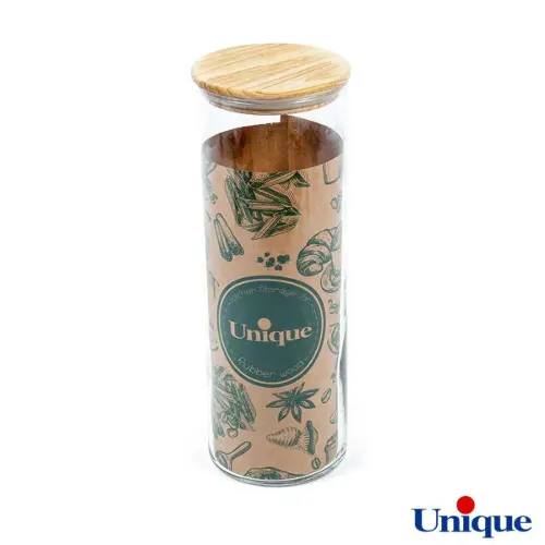 بانکه حبوبات شیشه ای درب چوبی 1200 یونیک UN-1314