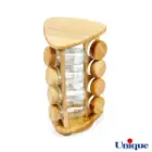 ست جا ادویه ای گردان چوبی یونیک مثلثی 12 تایی UN-6113