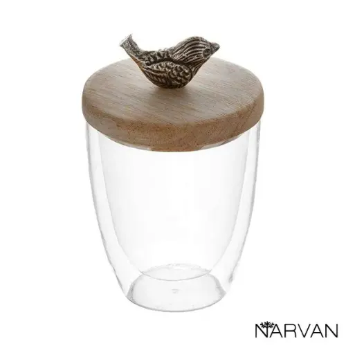 ست ادویه چوبی چهارخانه گل دار نارون R2714