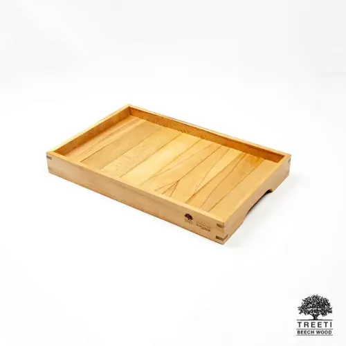سینی چوبی پایه دار طرح ژاپنی تریتی سایز بزرگ B3612