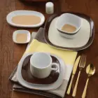سرویس چینی 8 پارچه صبحانه خوری چینی زرین کارامل