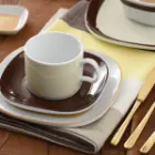 سرویس چینی 8 پارچه صبحانه خوری چینی زرین کارامل