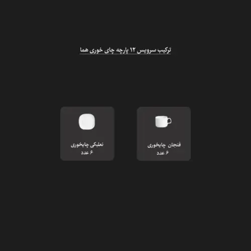 ترکیب سرویس فنجان و نعلبکی هما کلاس