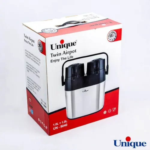 فلاسک دوقلو 1 لیتر استیل شیشه دار یونیک UN-9040