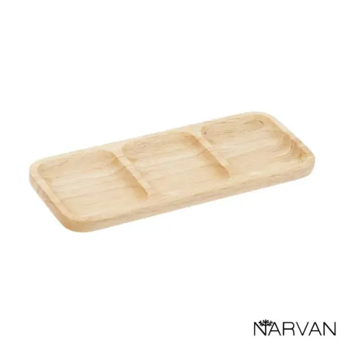 تخته سرو چوبی مستطیل سه خانه نارون R2914