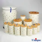 خرید سرویس 12 پارچه آشپزخانه فانتزی یونیک توپی درب بامبو UN-8013