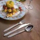زیبایی سرویس قاشق چنگال پالرمو استیل براق 136 پارچه ناب استیل جعبه پایه دار