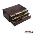 جعبه سرویس 124 پارچه ناب استیل مدل پالرمو (دور طلایی)
