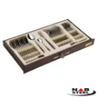 سرویس 124 پارچه ناب استیل مدل پالرمو با جعبه کادویی (طلایی)