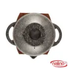 تابه ووک گریل چدن سایز 24 مدل Teyam (با درب شیشه)