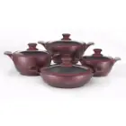سرویس قابلمه گرانیتی 8 پارچه فورته مدل اسکار (بادمجونی)