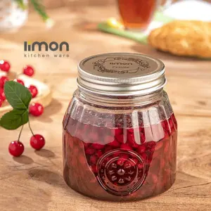 بانکه-شیشه-ای-890-میلی-لیتر-درب-فلزی-لیمون