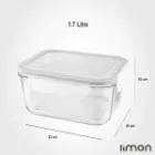 ظرف شیشه ای مستطیل 17 لیتر لیمون