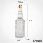 بطری 4 گوش درب چوب پنبه ای بلند