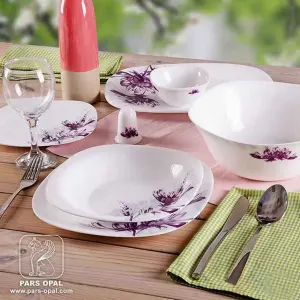 بهترین قیمت  سرویس غذاخوری سانلی بنفش پارس اپال ۶ نفره