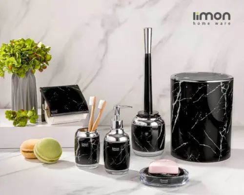 ست سرویس بهداشتی 2 جداره رومانتیک طرح ماربل