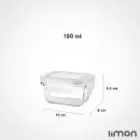 ظرف شیشه ای دربدار مستطیل دربدار 180 میلی لیتر لیمون