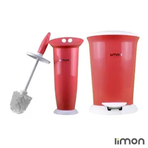 سطل و فرچه دستشویی ساده لیمون