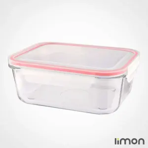 ظرف شیشه ای مستطیل 17 لیتر لیمون