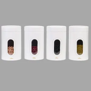 قوطی حبوبات 1.8 پنجره دار سفید یونیک UN-5985