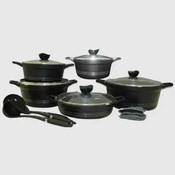 سرویس قابلمه گرانیتی 13 پارچه مشکی کلاسیک