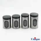 ظرف حبوبات در 4 سایز پنجره دار استیل یونیک UN-5990
