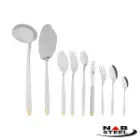 خرید اقساطی سرویس قاشق چنگال 86 پارچه ناب استیل پالرمو دورطلایی