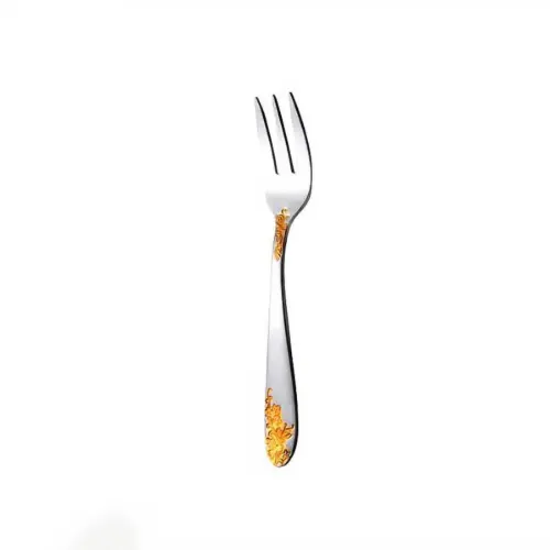 چنگال-میوه-خوری-ناب-استیل-مدل-امپریال--دور-طلایی
