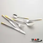سرویس 128 پارچه ناب استیل مدل فلورانس با جعبه کادویی (دور طلایی)