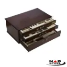 سرویس 180 پارچه ناب استیل مدل فلورانس با جعبه چوبی (براق و مات)