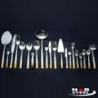 ناب استیل سرویس قاشق چنگال فلورانس دورطلایی
